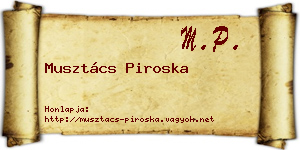 Musztács Piroska névjegykártya