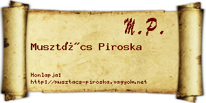 Musztács Piroska névjegykártya