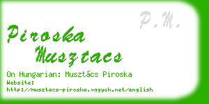 piroska musztacs business card