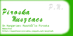 piroska musztacs business card